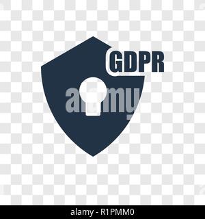GDPR vector icon isolated on transparent background, GDPR transparency logo concept Stock Vector
