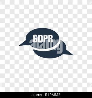 GDPR vector icon isolated on transparent background, GDPR transparency logo concept Stock Vector