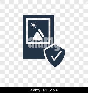 Photo vector icon isolated on transparent background, Photo transparency logo concept Stock Vector