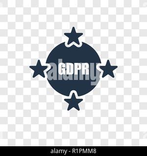 GDPR vector icon isolated on transparent background, GDPR transparency logo concept Stock Vector
