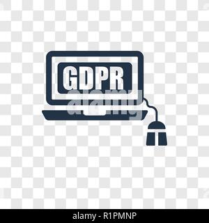 GDPR vector icon isolated on transparent background, GDPR transparency logo concept Stock Vector