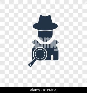 Detective vector icon isolated on transparent background, Detective transparency logo concept Stock Vector
