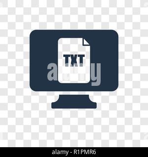 Text file vector icon isolated on transparent background, Text file transparency logo concept Stock Vector