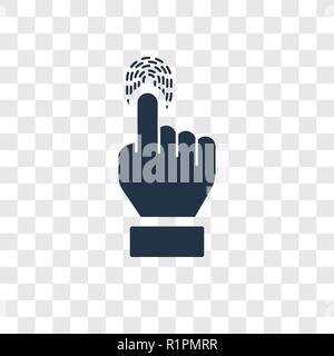 Fingerprint vector icon isolated on transparent background, Fingerprint transparency logo concept Stock Vector