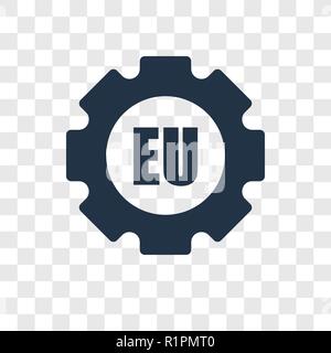 EU vector icon isolated on transparent background, EU transparency logo concept Stock Vector