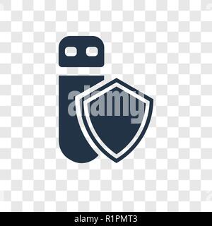 Data protection vector icon isolated on transparent background, Data protection transparency logo concept Stock Vector
