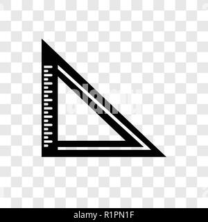 Triangle Ruler vector icon isolated on transparent background