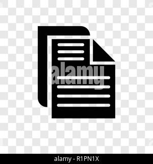 Paper with Text vector icon isolated on transparent background, Paper with Text transparency logo concept Stock Vector