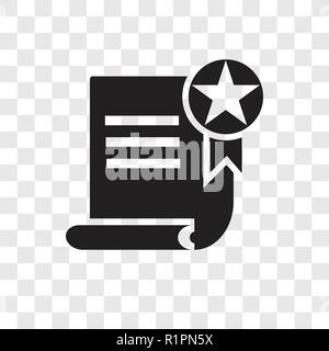 Sealed diploma vector icon isolated on transparent background, Sealed diploma transparency logo concept Stock Vector