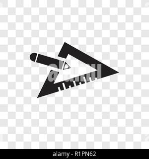Set square vector icon isolated on transparent background, Set square transparency logo concept Stock Vector