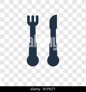 Cutlery vector icon isolated on transparent background, Cutlery transparency logo concept Stock Vector
