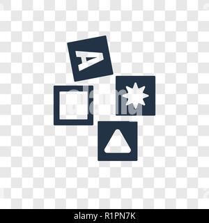 Cubes vector icon isolated on transparent background, Cubes transparency logo concept Stock Vector