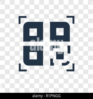Qr code vector icon isolated on transparent background, Qr code transparency logo concept Stock Vector