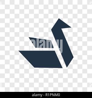 Origami vector icon isolated on transparent background, Origami transparency logo concept Stock Vector