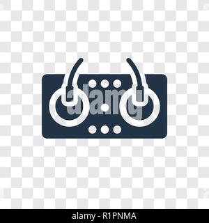 DJ vector icon isolated on transparent background, DJ transparency logo concept Stock Vector