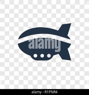 Airship vector icon isolated on transparent background, Airship transparency logo concept Stock Vector