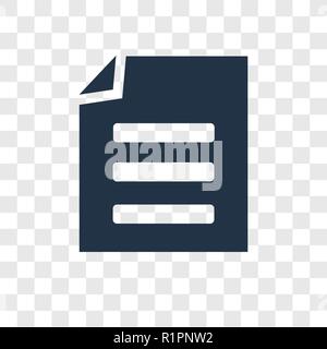 File vector icon isolated on transparent background, File transparency logo concept Stock Vector