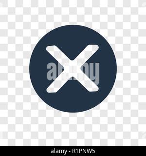Cancel vector icon isolated on transparent background, Cancel transparency logo concept Stock Vector