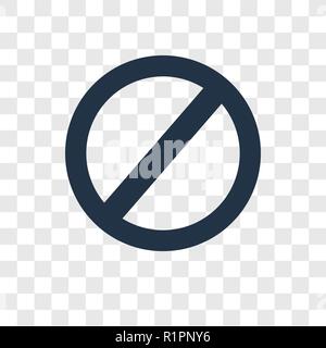 Prohibition vector icon isolated on transparent background, Prohibition transparency logo concept Stock Vector