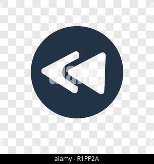 Rewind vector icon isolated on transparent background, Rewind transparency logo concept Stock Vector