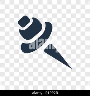 Push pin vector icon isolated on transparent background, Push pin transparency logo concept Stock Vector