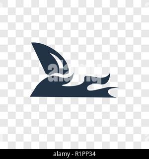 Shark vector icon isolated on transparent background, Shark transparency logo concept Stock Vector