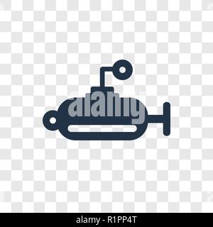 Submarine vector icon isolated on transparent background, Submarine transparency logo concept Stock Vector