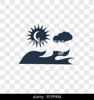 Sun vector icon isolated on transparent background, Sun transparency logo concept Stock Vector
