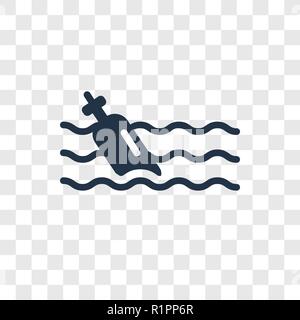 Message in a bottle vector icon isolated on transparent background, Message in a bottle transparency logo concept Stock Vector