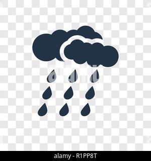 Rainy Cloud vector icon isolated on transparent background, Rainy Cloud transparency logo concept Stock Vector