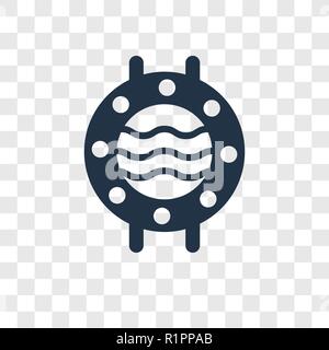 Submarine Window vector icon isolated on transparent background, Submarine Window transparency logo concept Stock Vector