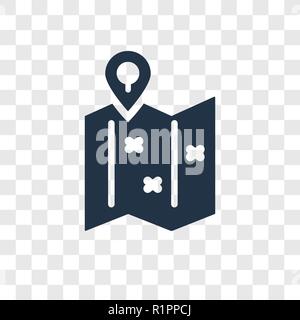 Folded Map with Placeholder vector icon isolated on transparent background, Folded Map with Placeholder transparency logo concept Stock Vector