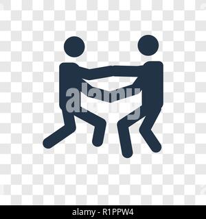 Wrestling vector icon isolated on transparent background, Wrestling transparency logo concept Stock Vector