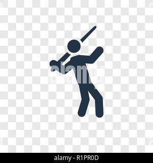 Javelin throw vector icon isolated on transparent background, Javelin throw transparency logo concept Stock Vector