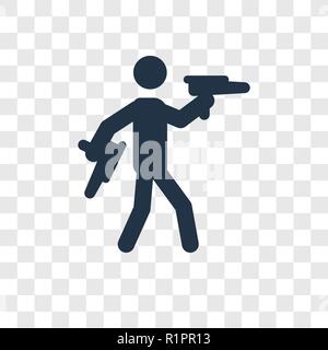 Target Shooter vector icon isolated on transparent background, Target Shooter transparency logo concept Stock Vector
