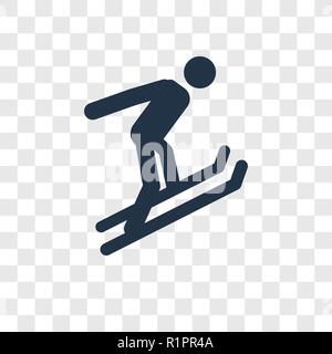 Ski Jump vector icon isolated on transparent background, Ski Jump transparency logo concept Stock Vector