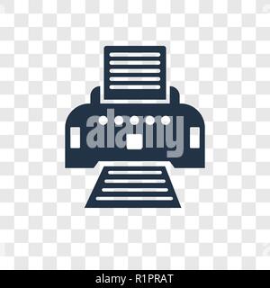 Printer with paper vector icon isolated on transparent background, Printer with paper transparency logo concept Stock Vector