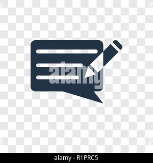 Writing Message vector icon isolated on transparent background, Writing Message transparency logo concept Stock Vector