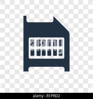 SD Card vector icon isolated on transparent background, SD Card transparency logo concept Stock Vector