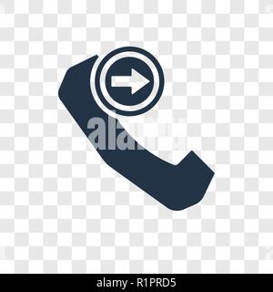 Phone with Right Arrow vector icon isolated on transparent background, Phone with Right Arrow transparency logo concept Stock Vector