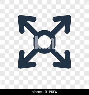 Expand vector icon isolated on transparent background, Expand transparency logo concept Stock Vector