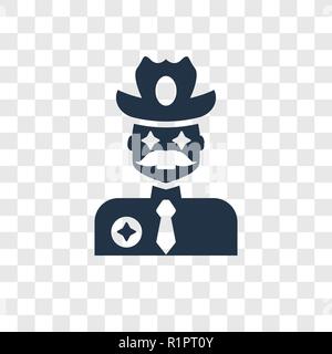 Cowboy vector icon isolated on transparent background, Cowboy transparency logo concept Stock Vector
