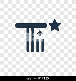 Flag vector icon isolated on transparent background, Flag transparency logo concept Stock Vector