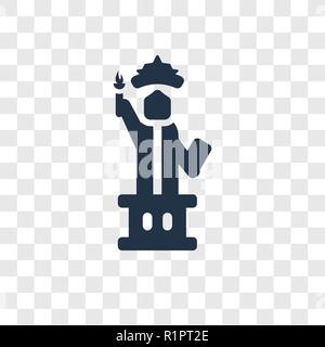 Statue of liberty vector icon isolated on transparent background, Statue of liberty transparency logo concept Stock Vector