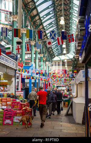 Leeds/England - May 16th 2014: Leeds City Market (Kirkgate Market) Stock Photo