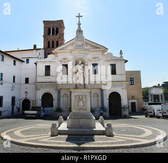 Piazza S. Bartolomeo on  L’isola Tiberina in Rome. Stock Photo