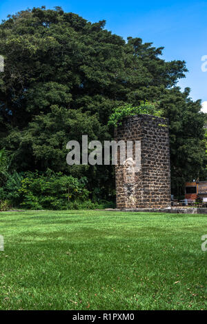 Koloa,Kauai,Hawaii,USA - May 11, 2018 : Brick Chimney of Old Koloa Mill Stock Photo