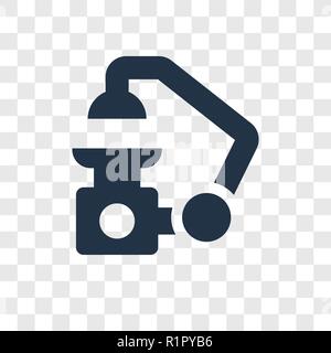Microscope vector icon isolated on transparent background, Microscope transparency logo concept Stock Vector