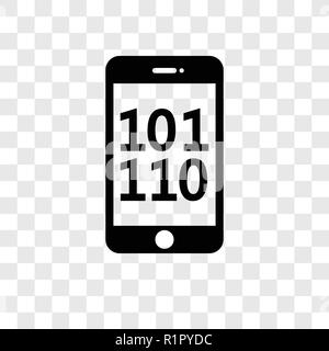 Binary vector icon isolated on transparent background, Binary transparency logo concept Stock Vector