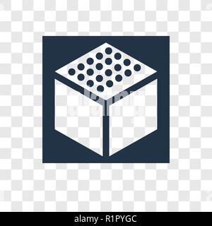 Cube vector icon isolated on transparent background, Cube transparency logo concept Stock Vector